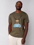 wat? Apparel T-Shirt Hirsch Türkis/Dunkelgrün