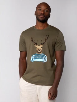 wat? Apparel T-Shirt Hirsch Türkis/Dunkelgrün wat? Apparel T-Shirt Hirsch Türkis/Dunkelgrün
