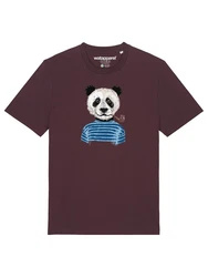 wat? Apparel T-Shirt Panda Dunkelrot/Bordeaux/Braun