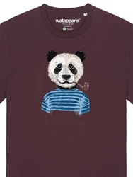 wat? Apparel T-Shirt Panda Dunkelrot/Bordeaux/Braun