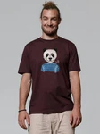 wat? Apparel T-Shirt Panda Dunkelrot/Bordeaux/Braun