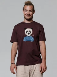 wat? Apparel T-Shirt Panda Dunkelrot/Bordeaux/Braun