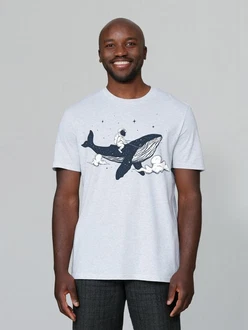 wat? Apparel T-Shirt Spacewhale Grau/Schwarz/Weiß/Blau/Dunkelblau