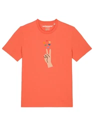 wat? Apparel T-Shirt Spread Love Rosa/Orange