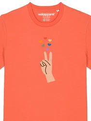 wat? Apparel T-Shirt Spread Love Rosa/Orange