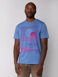 wat? Apparel T-Shirt Sun and Moon Skyline Blau/Hellblau/Lila