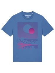wat? Apparel T-Shirt Sun and Moon Skyline Blau/Hellblau/Lila