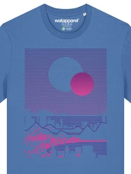 wat? Apparel T-Shirt Sun and Moon Skyline Blau/Hellblau/Lila