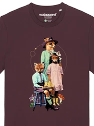 wat? Apparel T-Shirt Fancy Fox Dunkelrot/Bordeaux