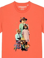 wat? Apparel T-Shirt Fancy Fox Orange/Rosa