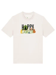 wat? Apparel T-Shirt Happy Camper Weiß/Mischfarben/Creme/Gelb/Orange