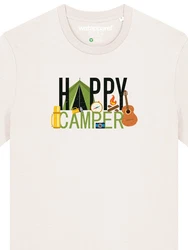 wat? Apparel T-Shirt Happy Camper Weiß/Mischfarben/Creme/Gelb/Orange