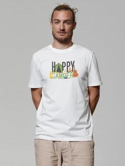 wat? Apparel T-Shirt Happy Camper Weiß/Mischfarben/Creme/Gelb/Orange wat? Apparel T-Shirt Happy Camper Weiß/Mischfarben/Creme/Gelb/Orange