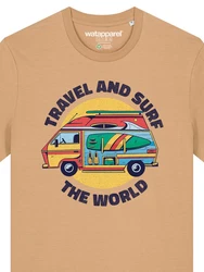 wat? Apparel T-Shirt Travel and Surf Beige/Khaki/Braun