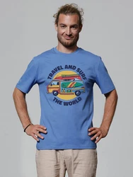wat? Apparel T-Shirt Travel and Surf Blau/Hellblau
