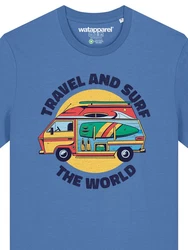 wat? Apparel T-Shirt Travel and Surf Blau/Hellblau