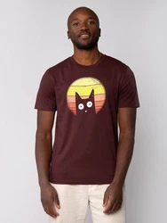 wat? Apparel T-Shirt Sunset Cat Bordeaux/Dunkelrot/Rot
