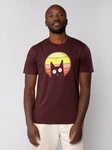 wat? Apparel T-Shirt Sunset Cat Bordeaux/Dunkelrot/Rot