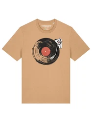 wat? Apparel T-Shirt Schallplatte Beige/Khaki