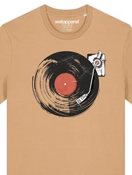 wat? Apparel T-Shirt Schallplatte Beige/Khaki