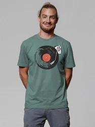 wat? Apparel T-Shirt Schallplatte Grün/Dunkelgrün