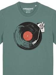 wat? Apparel T-Shirt Schallplatte Grün/Dunkelgrün