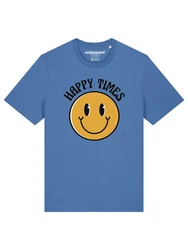 wat? Apparel T-Shirt Happy times smiley emoji Orange/Blau/Rot/Lila/Türkis/Dunkelblau