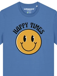 wat? Apparel T-Shirt Happy times smiley emoji Orange/Blau/Rot/Lila/Türkis/Dunkelblau