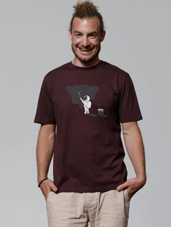 wat? Apparel T-Shirt Painting Bordeaux/Dunkelrot