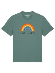 wat? Apparel T-Shirt Love is Love Grün/Mischfarben/Hellgrün/Dunkelgrün/Gelb/Rot