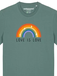 wat? Apparel T-Shirt Love is Love Grün/Mischfarben/Hellgrün/Dunkelgrün/Gelb/Rot