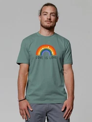 wat? Apparel T-Shirt Love is Love Grün/Mischfarben/Hellgrün/Dunkelgrün/Gelb/Rot