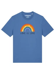 wat? Apparel T-Shirt Love is Love Hellblau/Mischfarben/Blau/Grau