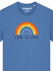 wat? Apparel T-Shirt Love is Love Hellblau/Mischfarben/Blau/Grau