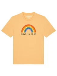 wat? Apparel T-Shirt Love is Love Gelb/Mischfarben/Braun/Orange/Beige/Rot