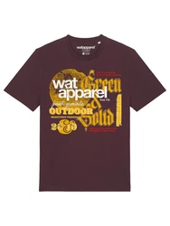 wat? Apparel T-Shirt LIMITED EDITION LOGO PRINT Dunkelrot/Bordeaux/Gold