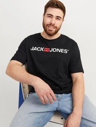Jack & Jones Plus T-Shirt JJECorp (1-tlg) Schwarz/Dunkelblau/Hellblau/Blau