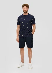 s.Oliver Bermudas mit Cargo-Taschen Dunkelblau/Blau/Lila