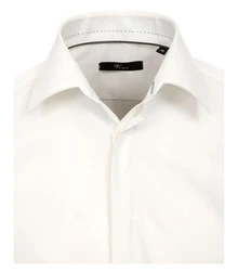 VENTI Langarm Businesshemd Evening uni Weiß/Creme/Beige