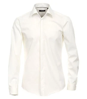 VENTI Langarm Businesshemd Evening uni Weiß/Creme/Beige