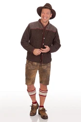 Spieth & Wensky Trachtenstrickjacke Herren BORIS dunkelbraun/natur