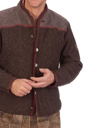 Spieth & Wensky Trachtenstrickjacke Herren BORIS dunkelbraun/natur