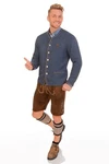 Spieth & Wensky Trachtenstrickjacke GOTTFRIED hellgrau/jeansblau