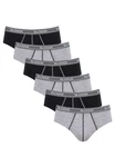 sloggi Slip 6er Pack Start Midi Slip / Unterhose Grau/Dunkelgrau/Schwarz/Rot