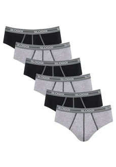 sloggi Slip 6er Pack Start Midi Slip / Unterhose Grau/Dunkelgrau/Schwarz/Rot