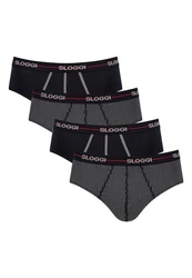 sloggi Slip 4er Pack men Start Midi Slip / Unterhose Schwarz