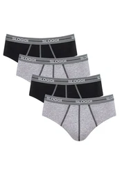 sloggi Slip 4er Pack men Start Midi Slip / Unterhose Gelb/Schwarz/Dunkelgrau/Grau