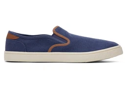 Baja Blau Synthetik-Besatz Slip-on-Sneaker Sneaker