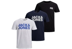 Jack & Jones T-Shirt 3er Pack Dunkelblau/Schwarz