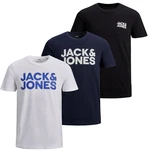 Jack & Jones T-Shirt 3er Pack Dunkelblau/Schwarz Jack & Jones T-Shirt 3er Pack Dunkelblau/Schwarz